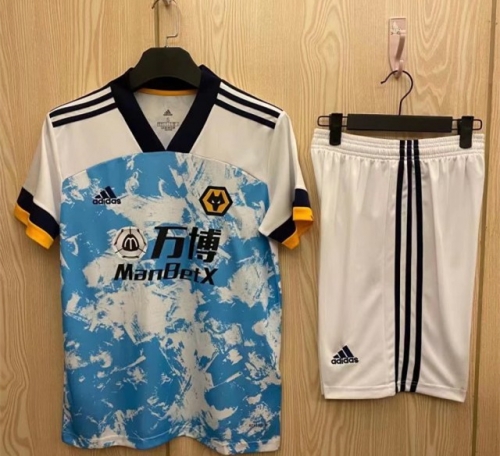 2020-2021 Wolverhampton Wanderers Away White Soccer Uniform-AY/TY