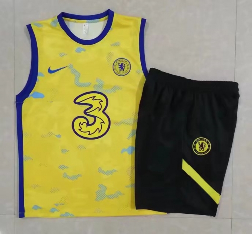 2022-23 Chelsea Yellow Shorts-sleeveThailand Soccer Tracksuit Vest Uniform-815