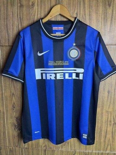 09-10 Champions League Retro Version Inter Milan Home Blue & Black Thailand Soccer Jersey AAA-601/503