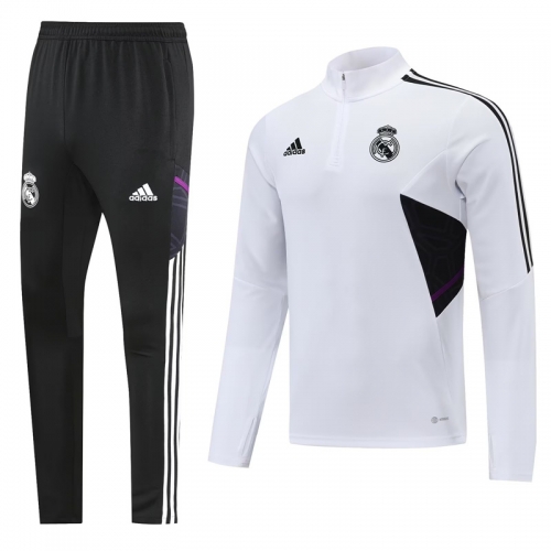 2022/23 Real Madrid White Thailand Tracksuit Uniform-LH