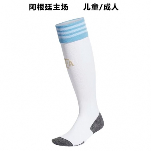 2022/23 Argentina Home White Youth/Kids Thailand Soccer Socks