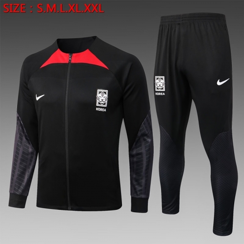 2022/23 Korea Republic Black Thailand Soccer Jacket Uniform-815