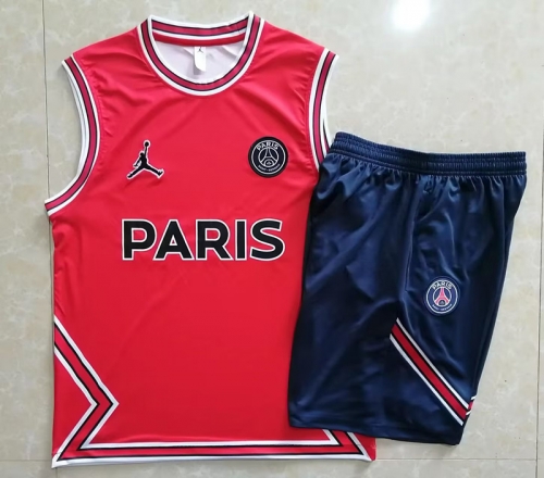 2022-23 Paris SG Red Shorts-sleeve Thailand Soccer Tracksuit Uniform-815