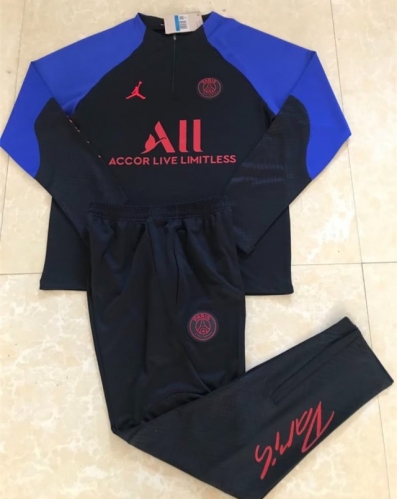 2022/23 Paris SG Black Thailand Soccer Tracksuit Uniform-411