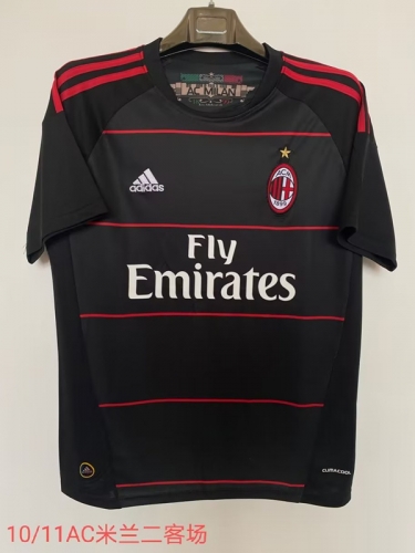 10-11 Retro Version AC Milan 2nd Away Black Thailand Soccer Jersey AAA-2041