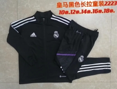 2022/23 Real Madrid Black Youth/Kids Thailand Soccer Jacket Uniform-815