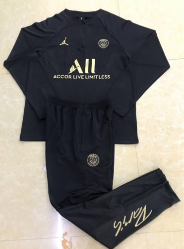 2022/23 Paris SG Black Thailand Soccer Tracksuit Uniform-411