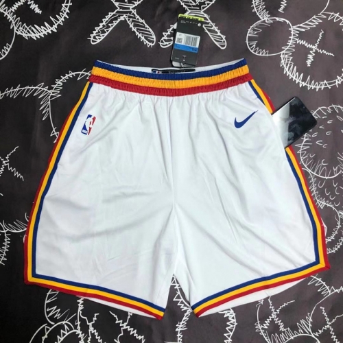 Golden State Warriors NBA White Shorts-311