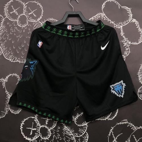 Retro Version Minnesota Timberwolves NBA Black Shorts-311