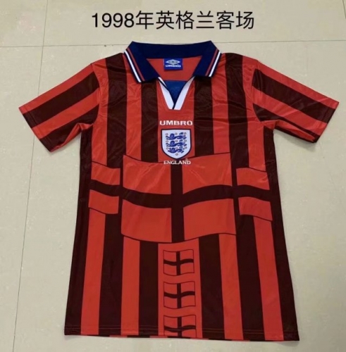 1998 Retro Verison England Home Red Thailand Soccer Jersey AAA-709