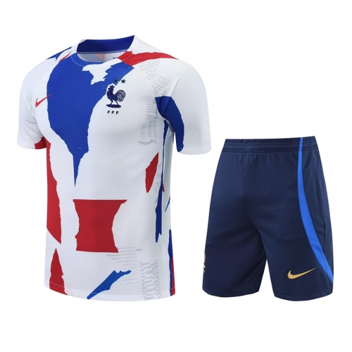 2022/23 France White Thailand Soccer Training Uniform-418