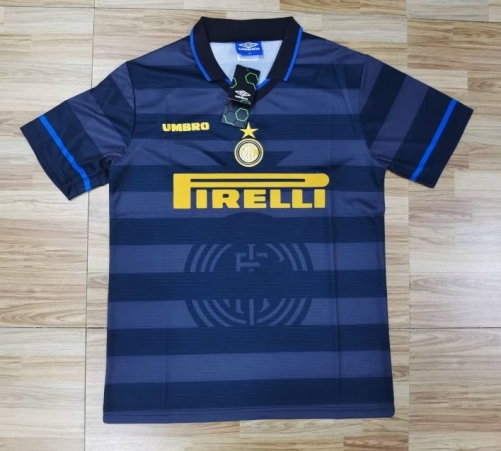 1997-98 Retro Version Inter Milan 2nd Away Blue & Black Thailand Soccer Jersey AAA-710/1041