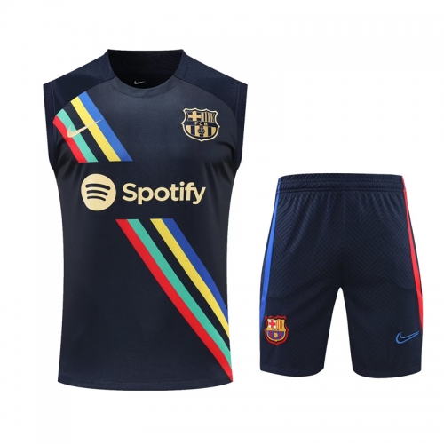 2022/23 Barcelona Royal Blue Thailand Soccer Training Vest Uniform-418