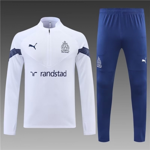 2022/23 Olympique de Marseille White Thailand Soccer Tracksuit Uniform-801/411
