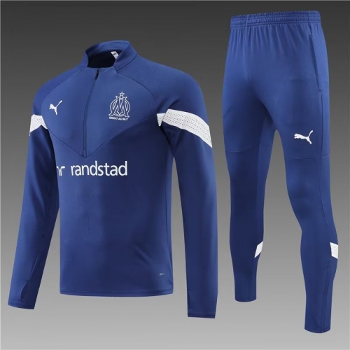 2022/23 Olympique de Marseille Blue Thailand Soccer Tracksuit Uniform-801/411
