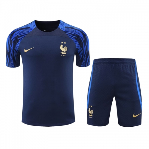 2022/23 France Royal Blue Thailand Soccer Training Uniform-418