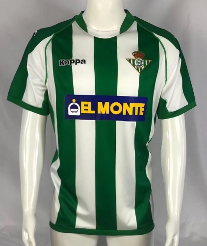 01-02 Retro Version Real Betis Home White and Green Thailand Soccer Jersey AAA-503
