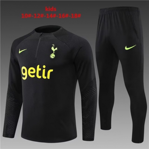 2022/23 Tottenham Hotspur Black Kids/Youth Soccer Tracksuit Uniform-801