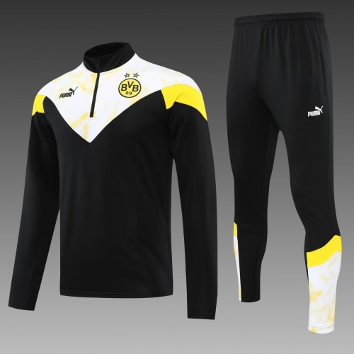 2022/23 Borussia Dortmund Black & White Thailand Tracksuit Uniform-PO