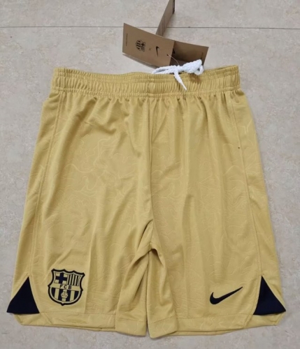 2022-23 Barcelona Away Yellow Thailand Soccer Shorts-509