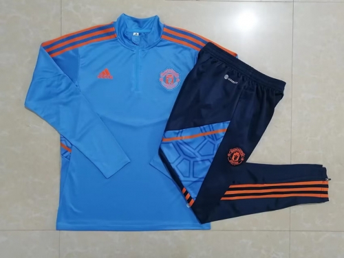 2022/23 Manchester United BlueThailand Soccer Tracksuit Uniform-815