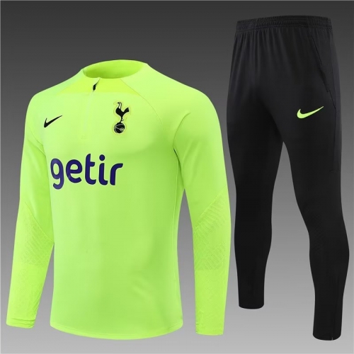 2022/23 Tottenham Hotspur Fluorescent green Thailand Soccer Tracksuit Uniform-801