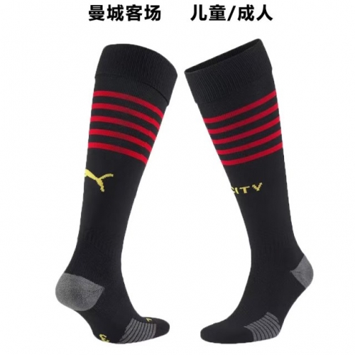 2022/23 Manchester City Away Black Thailand Soccer Socks