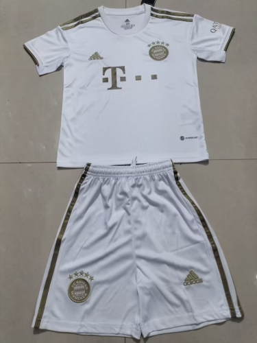 2022/23 Bayern München Away White Youth/Kids Soccer Uniform-507