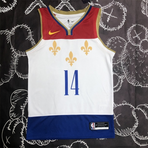 2020 City Version NBA New Orleans Pelicans Blue & White #14 Jersey-311