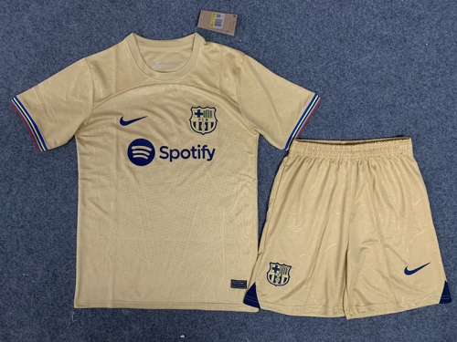 2022-23 Barcelona Away Yellow Soccer Uniform-315/36