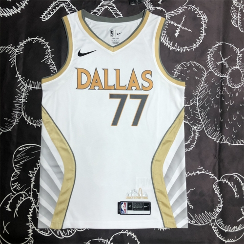 2020 City Version Dallas Mavericks White #77 NBA Jersey-311