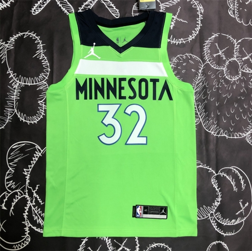 Feiren Edition NBA Minnesota Timberwolves Green #32 Jersey-311