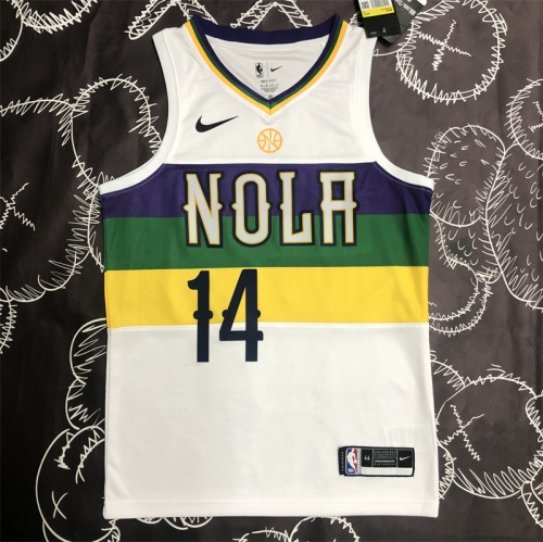 2018 City Version NBA New Orleans Pelicans White #14 Jersey-311