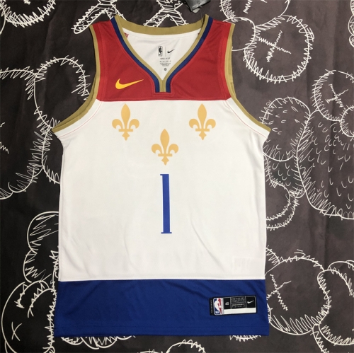 2020 City Version NBA New Orleans Pelicans Blue & White #1 Jersey-311