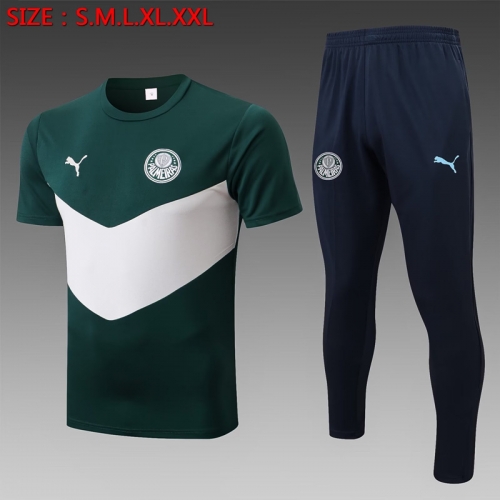 2022/23 SE Palmeiras White & Green Shorts-Sleeve Thailand Soccer Tracksuit Uniform-815