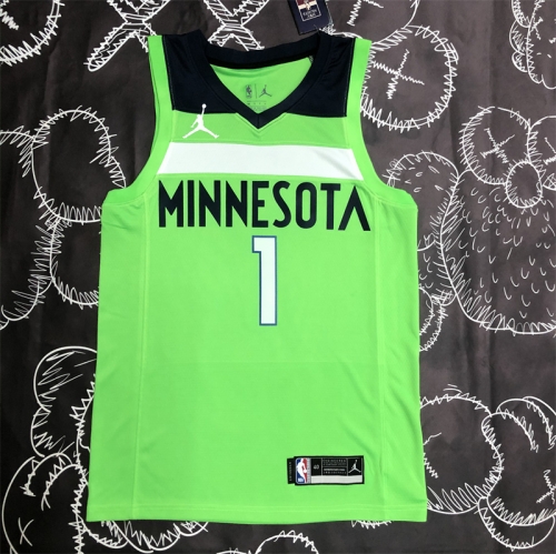 Feiren Edition NBA Minnesota Timberwolves Green #1 Jersey-311