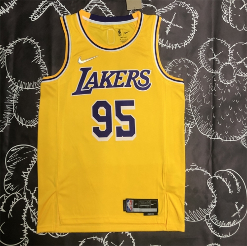 75th Version NBA Los Angeles Lakers Yellow #95 Jersey-311