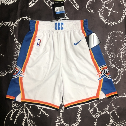 NBA Oklahoma City Thunder White Shorts-311