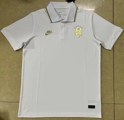 2022/23 Brazil White Soccer Thailand POLO Shirts-708