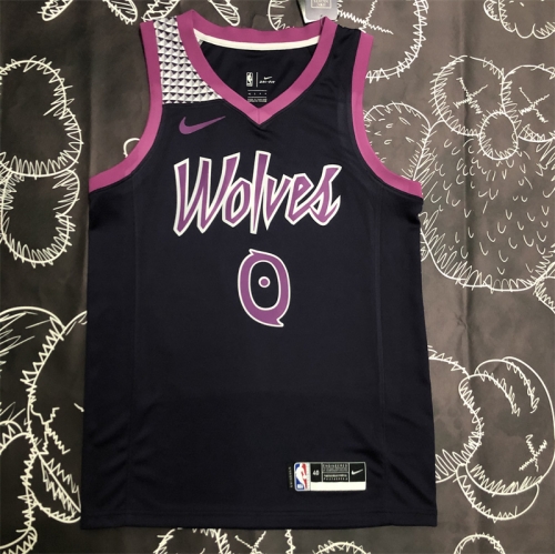 NBA Minnesota Timberwolves Black & Purple #0 Jersey-311