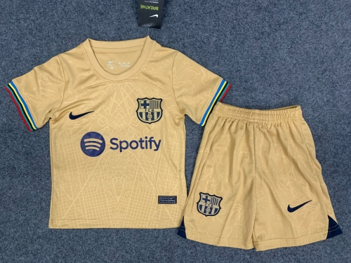 2022/23 Barcelona Away Yellow Youth/Kids Soccer Uniform-507/36