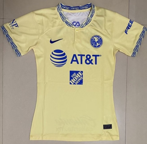 2022/23 Club America Home Yellow Female Thailand Soccer Jersey AAA-410/709