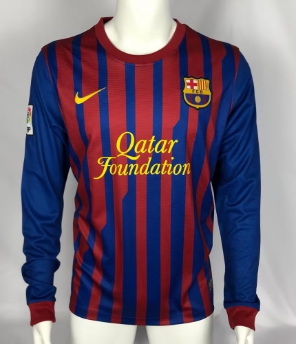 11-12 Retro Version Barcelona Red & Blue Thailand LS Soccer Jersey AAA-503