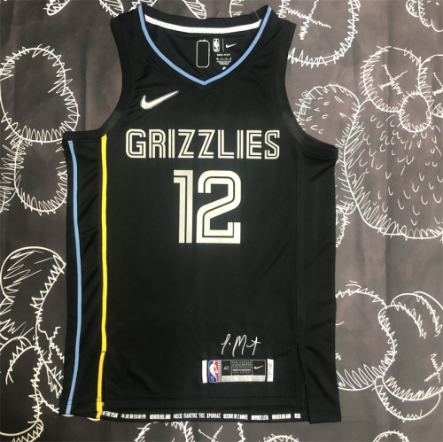 Honor Version Memphis Grizzlies NBA Black #12 Jersey-311
