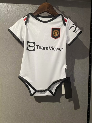 (Size 9&12) 2022/23 Manchester United Away White  Baby Soccer Uniform-308