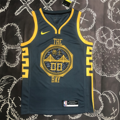 18 Season Golden State Warriors  NBA Gray #00 Jersey-311