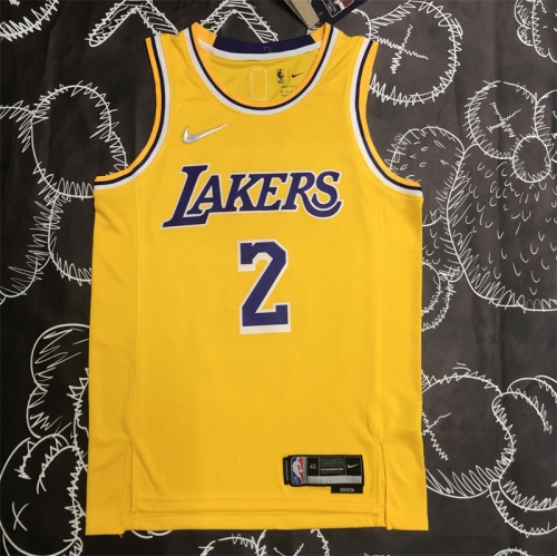 75th Version NBA Los Angeles Lakers Yellow #2 Jersey-311