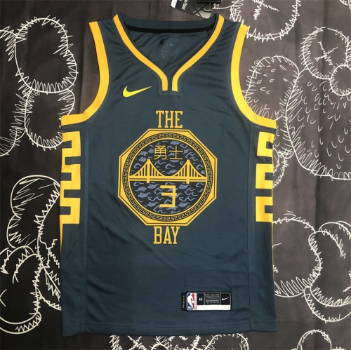 18 Season Golden State Warriors NBA Gray #3 Jersey-311