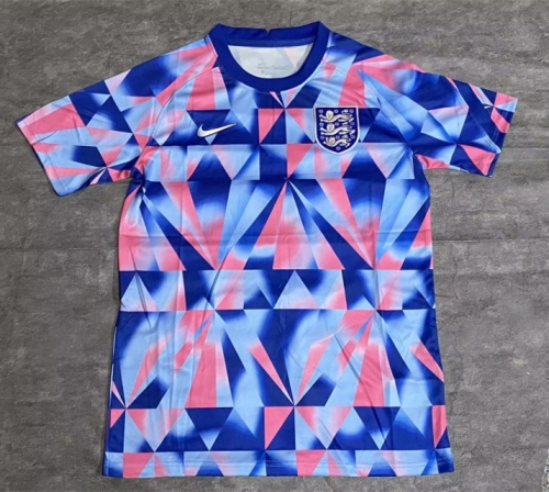 2022-23 England Blue & Pink Pre-Game Thailand Soccer Jersey AAA-JK/711/23