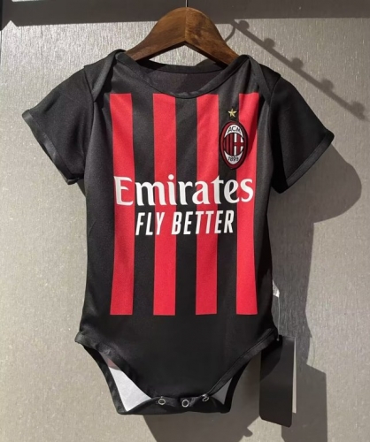 (Size 9-12) 2022/23 AC Milan Home Red and Black Baby Soccer Uniform-308